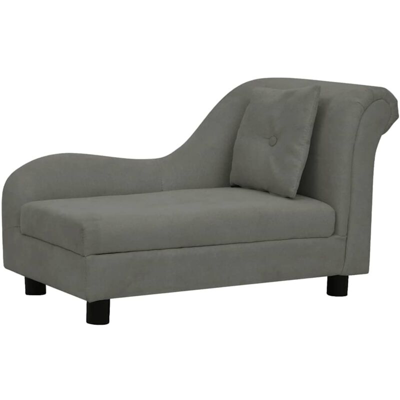 

vidaXL Sofá para perros con almohada gris oscuro felpa 83x44x44 cm - Gris