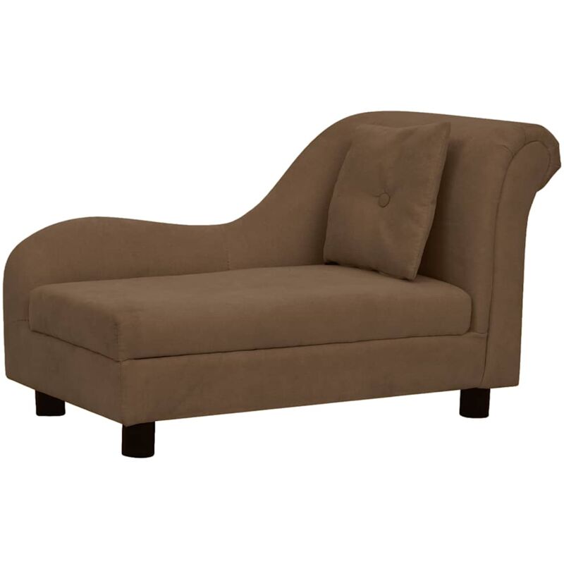 

vidaXL Sofá para perros con almohada marrón felpa 83x44x44 cm - Marrón