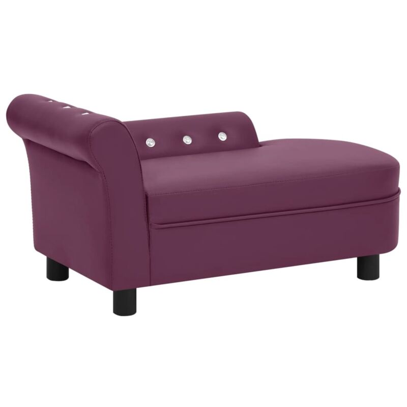 

vidaXL Sofá para perros cuero sintético burdeos 83x45x42 cm - Púrpura