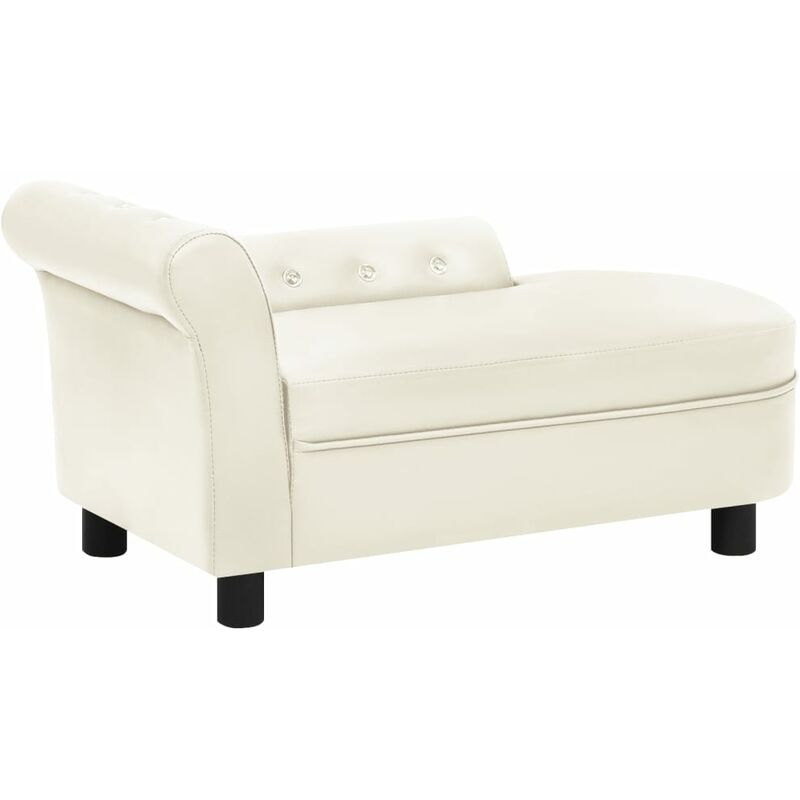 

vidaXL Sofá para perros cuero sintético crema 83x45x42 cm - Crema