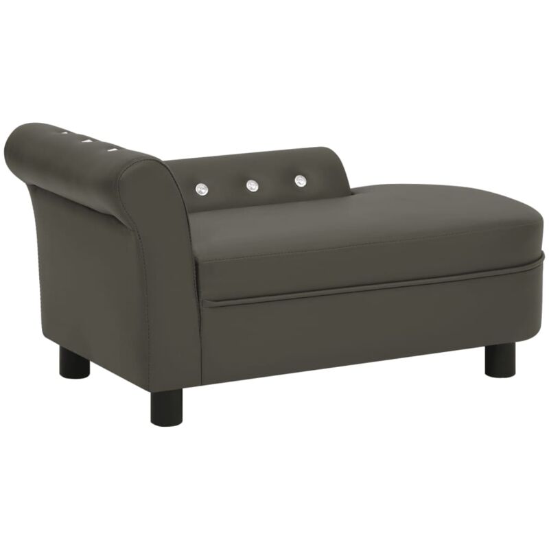 

vidaXL Sofá para perros cuero sintético gris oscuro 83x45x42 cm - Gris