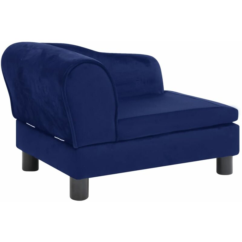 

vidaXL Sofá para perros felpa azul 57x34x36 cm - Azul