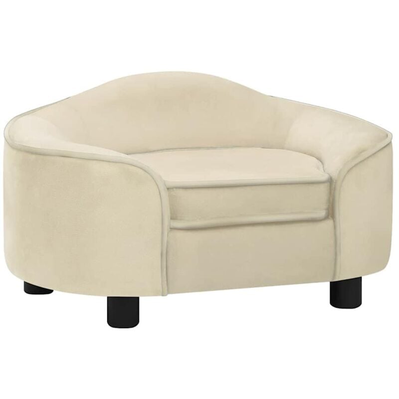 

vidaXL Sofá para perros felpa crema 67x47x36 cm - Crema