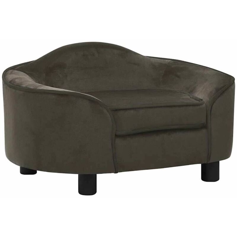 

vidaXL Sofá para perros felpa gris oscuro 67x47x36 cm - Gris