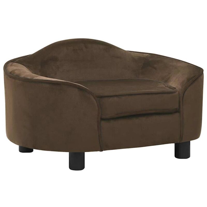 

vidaXL Sofá para perros felpa marrón 67x47x36 cm - Marrón