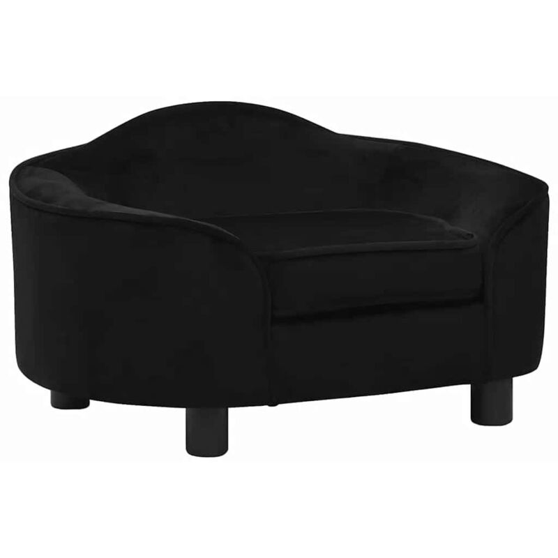 

vidaXL Sofá para perros felpa negro 67x47x36 cm - Negro