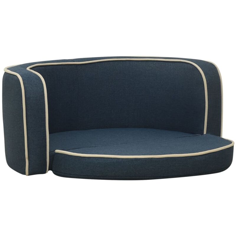

vidaXL Sofá plegable para perro cojín lavable de lino azul 76x71x30cm - Azul