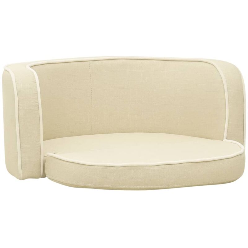 

vidaXL Sofá plegable para perro cojín lavable de lino crema 76x71x30cm - Crema