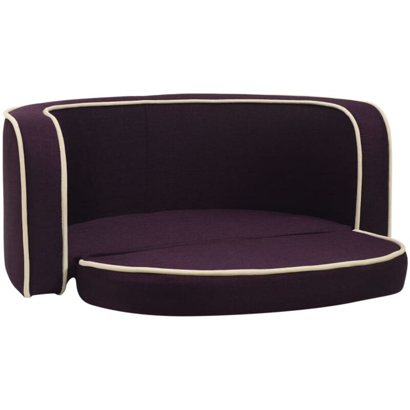 

vidaXL Sofá plegable para perro cojín lavable lino burdeos 76x71x30cm - Púrpura