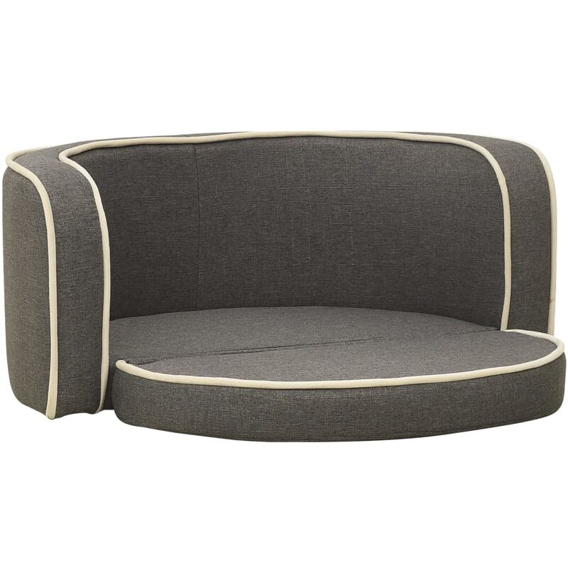 

vidaXL Sofá plegable para perros cojín lavable de lino gris 76x71x30cm - Gris