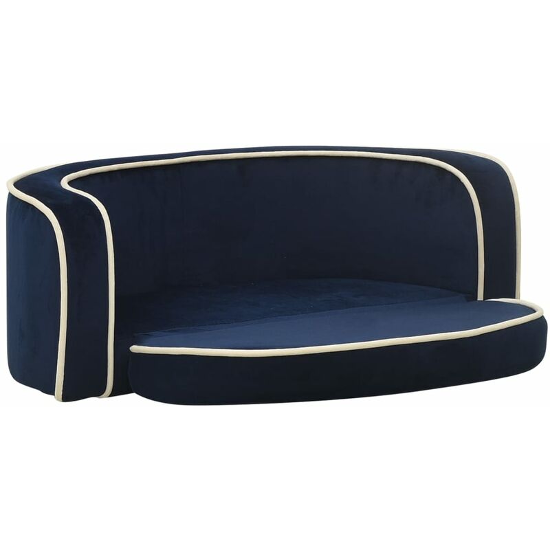 

vidaXL Sofá plegable para perros cojín lavable felpa azul 73x67x26cm - Azul