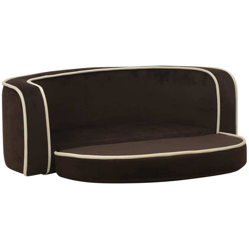 

vidaXL Sofá plegable para perros cojín lavable felpa marrón 73x67x26cm - Marrón