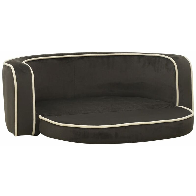 

vidaXL Sofá plegable perro cojín lavable felpa gris oscuro 73x67x26 cm - Gris