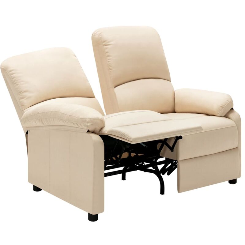 

vidaXL Sofá reclinable de tela de 2 plazas crema - Crema