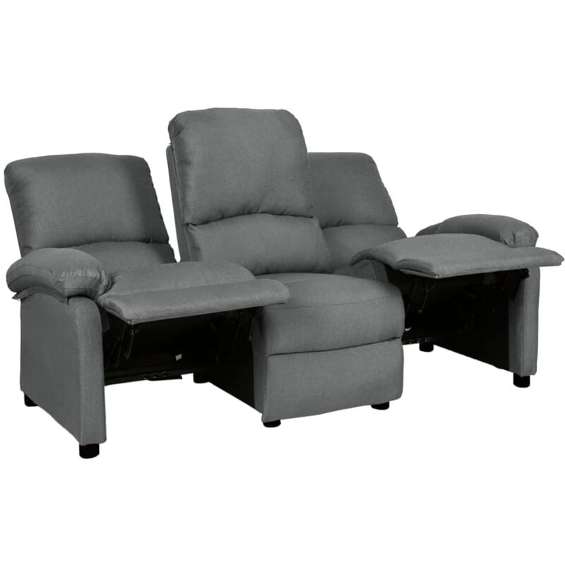 

Sofá reclinable de tela de 3 plazas gris claro - Gris - Vidaxl