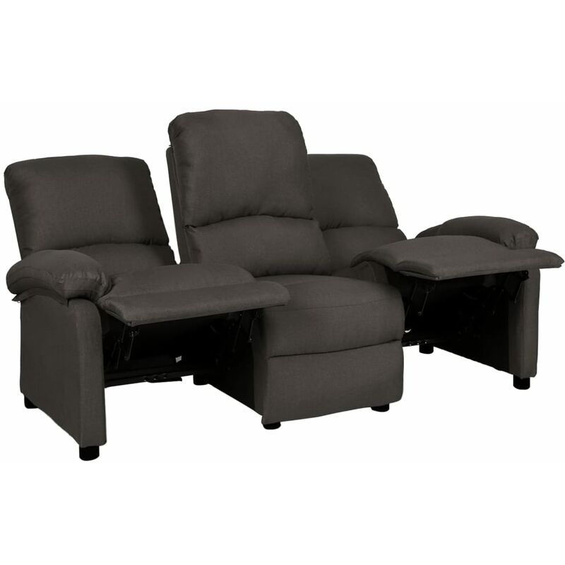 

vidaXL Sofá reclinable de tela de 3 plazas gris oscuro - Gris