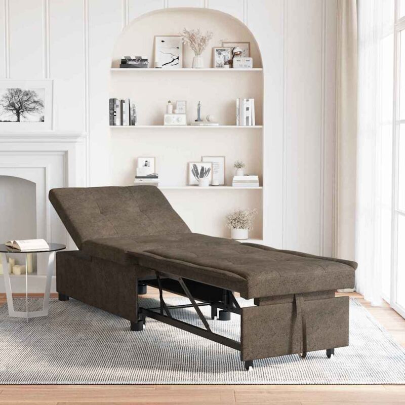 Vidaxl - Sofa Bed Army Green 67 X 194 X 38 Cm Faux Suede Leather