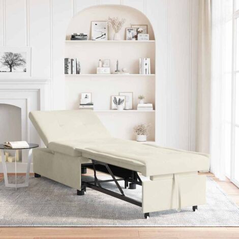 vidaXL Sofa Bed Cream 67 x 194 x 38 cm Velvet