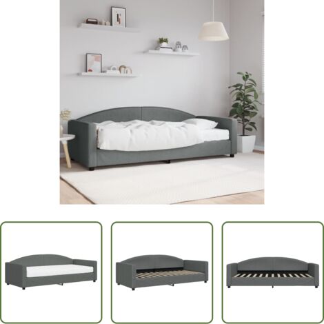 vidaXL Sofá cama 2 en 1 -  Sofá cama con colchón tela gris oscuro 90x200 cm