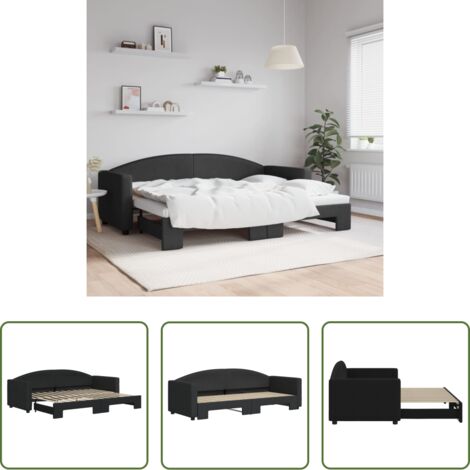 vidaXL Sofá cama 2 en 1 -  Sofá cama nido tela negro 80x200 cm