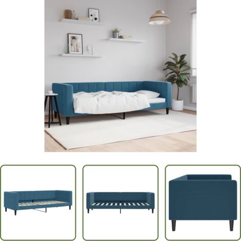 vidaXL Sofá cama azul -  Sofá cama sin colchón terciopelo azul 80x200 cm