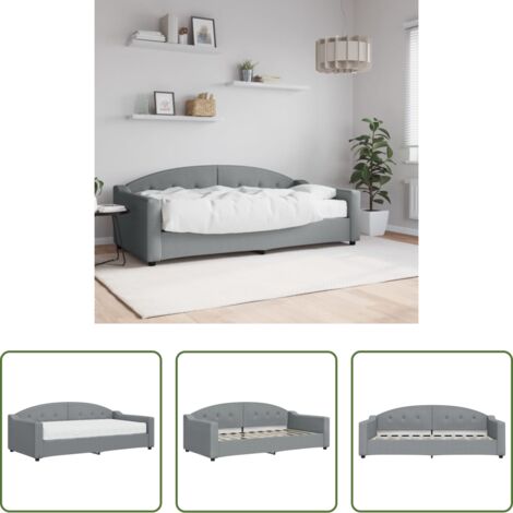 vidaXL Sofá cama con colchón -  Sofá cama con colchón tela gris claro 90x190 cm