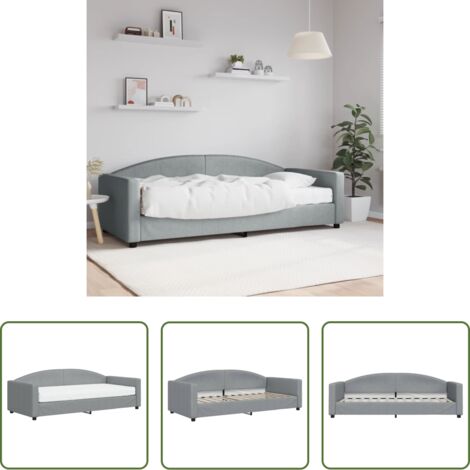 vidaXL Sofá cama con colchón -  Sofá cama con colchón tela gris claro 90x200 cm