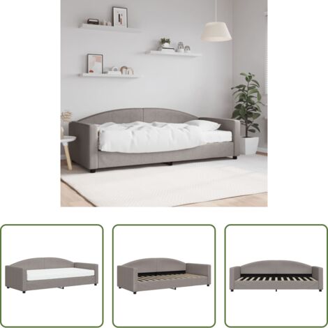 vidaXL Sofá cama con colchón -  Sofá cama con colchón tela gris taupe 90x200 cm