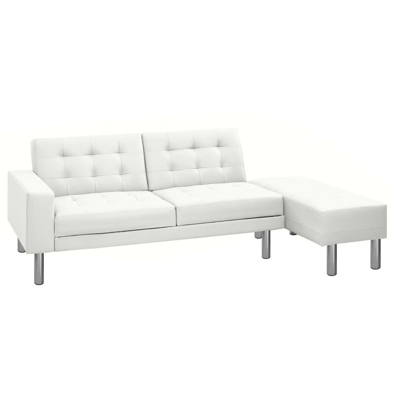 

Sofá Cama de Cuero Artificial Blanco - Blanco - Vidaxl