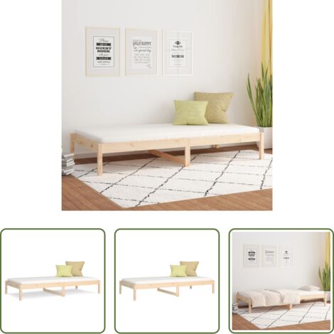 vidaXL Sofá cama de madera -  Sofá cama sin colchón madera maciza de pino 80x200 cm