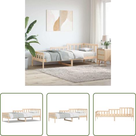 vidaXL Sofá cama de pino -  Sofá cama sin colchón madera maciza de pino 80x200 cm