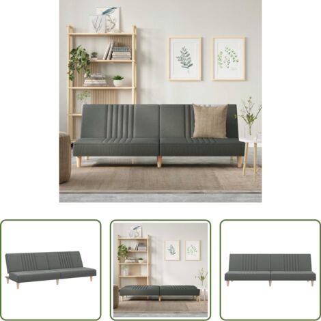 vidaXL Sofá cama de tela -  Sofá cama de tela gris oscuro