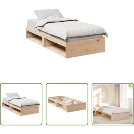 vidaXL Sofá cama -  Diván sin colchón 75x190 cm madera maciza de pino