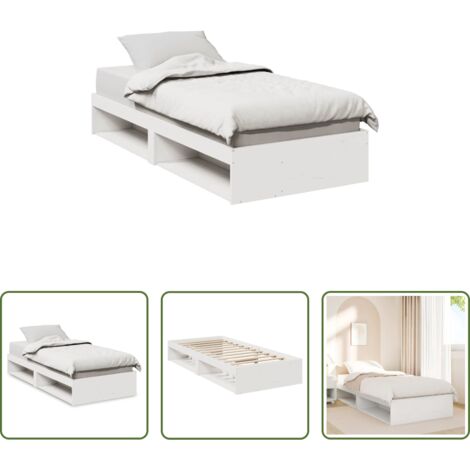 vidaXL Sofá cama -  Diván sin colchón blanco 75x190 cm madera maciza de pino