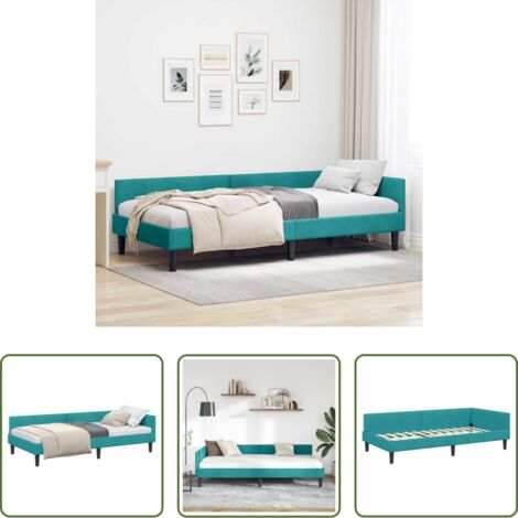 vidaXL Sofá cama -  Estructura de cama en esquina Tuquesa 100 cm x 200 cm
