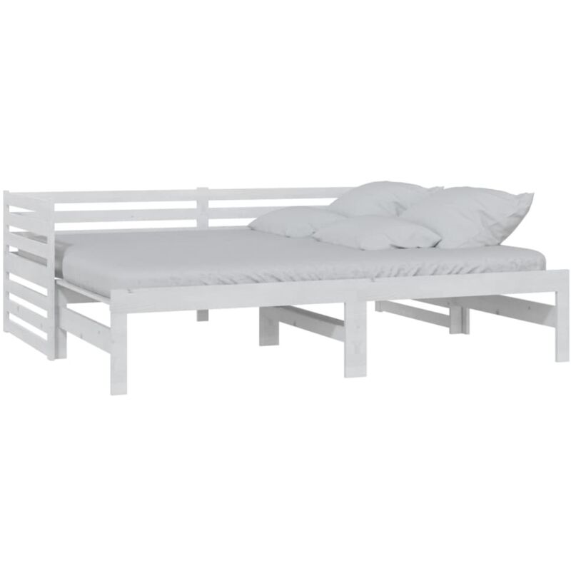 

Sofá cama extraíble madera maciza de pino 2x(90x200) cm blanco - Blanco - Vidaxl