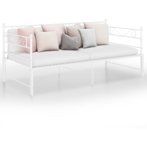 vidaXL Sofá cama extraíble sin colchón metal blanco 90x200cm
