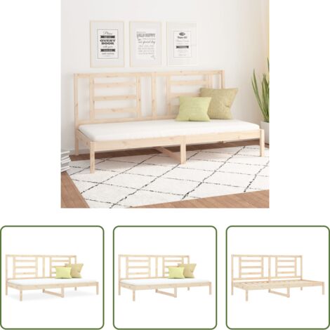 vidaXL Sofá cama sin colchón -  Sofá cama sin colchón madera maciza de pino 80x200 cm