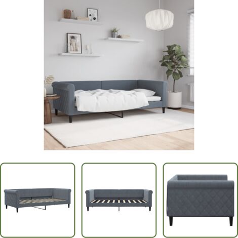 vidaXL Sofá cama terciopelo -  Sofá cama terciopelo gris oscuro 90x190 cm