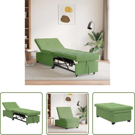 vidaXL Sofá cama terciopelo -  Sofá cama Verde claro 194 x 67 x 82 cm Terciopelo