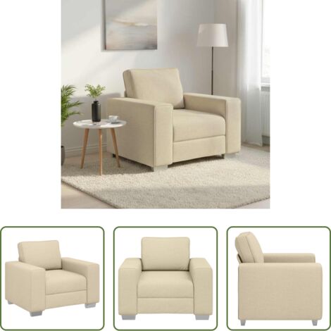 vidaXL Sofá crema -  Sofá Crema 100 x 80 x 82 cm tela
