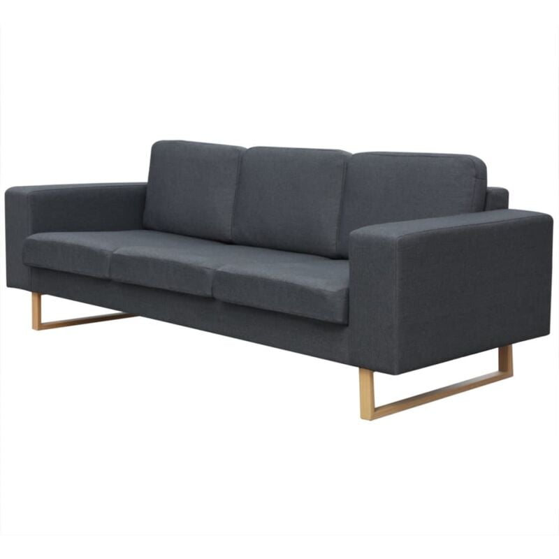 

Sofá de Tela 3 Plazas Gris Oscuro - Gris - Vidaxl