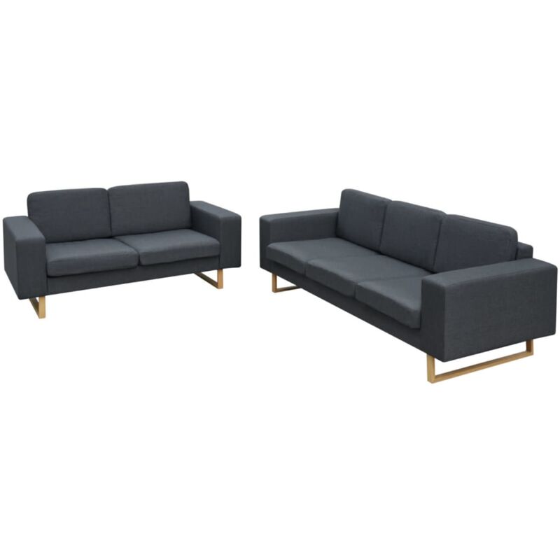 

Sofá de Tela 2 y 3 Plazas Gris Oscuro - Gris - Vidaxl
