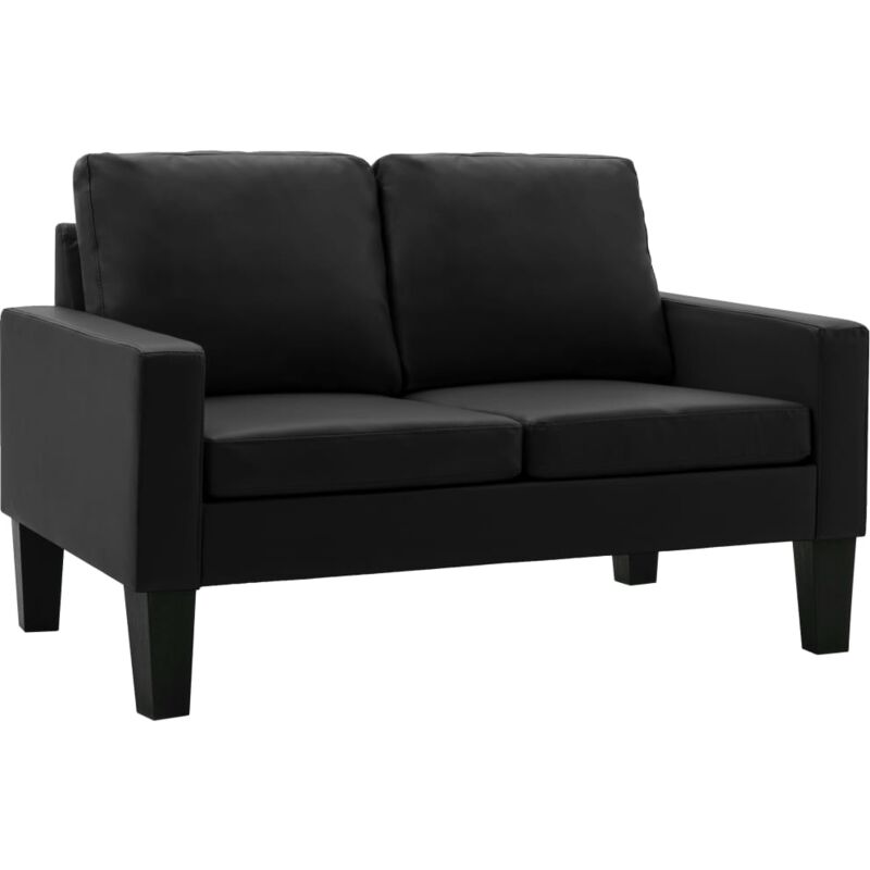 

Sofá de Cuero Sintético de 2 Plazas Negro - Negro - Vidaxl