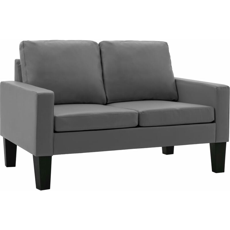 

Sofá de Cuero Sintético de 2 Plazas Gris - Gris - Vidaxl
