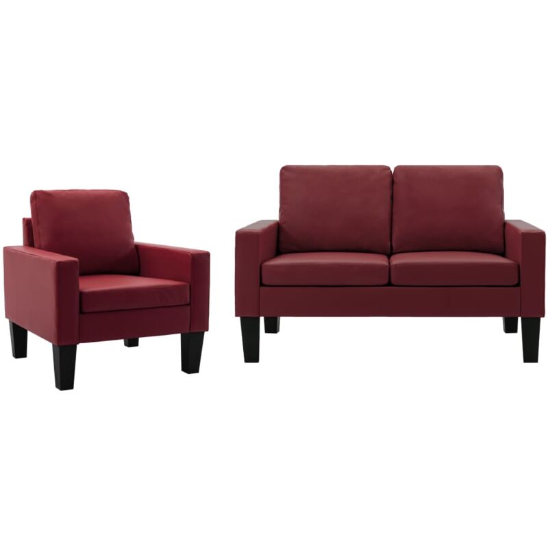 

Sofá de Cuero Sintético de 1 Pieza 2 Piezas Rojo Vino Tinto - Rojo - Vidaxl