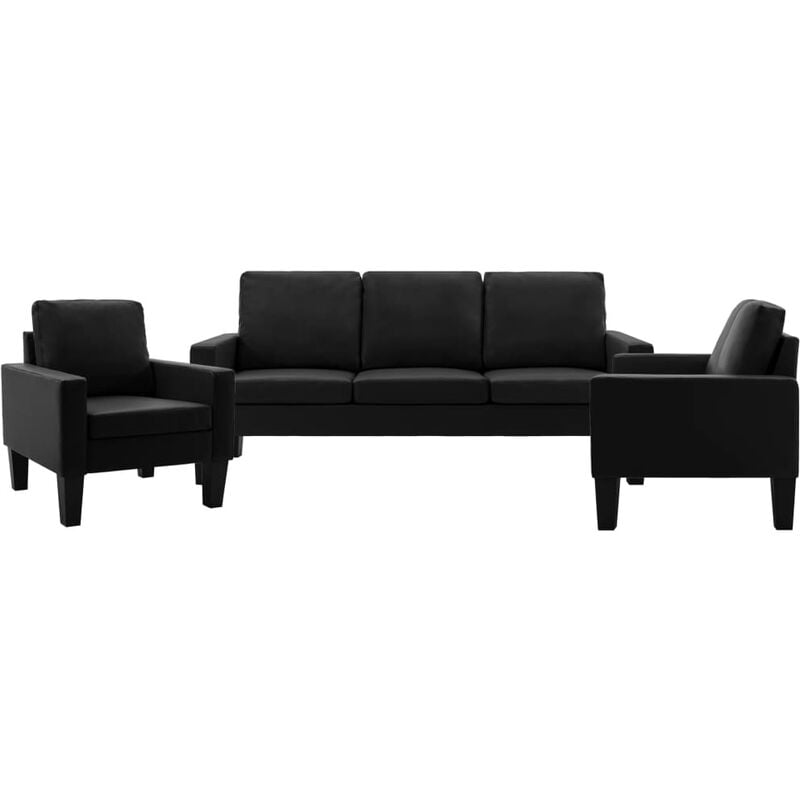 

Sofá de Cuero Sintético de 1 Pieza 2 Piezas 3 Piezas Negro - Negro - Vidaxl