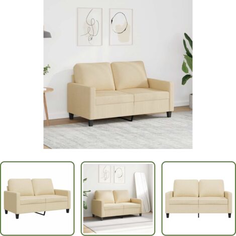 vidaXL Sofá de crema -  Sofá de 2 plazas de tela color crema 120 cm