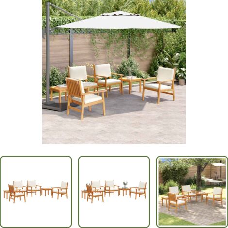 vidaXL Sofá de madera -  Conjunto de sofás de jardín 6 pcs Marrón