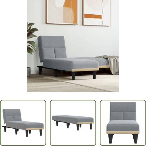 vidaXL Sofá de madera -  Sofá diván de tela gris claro